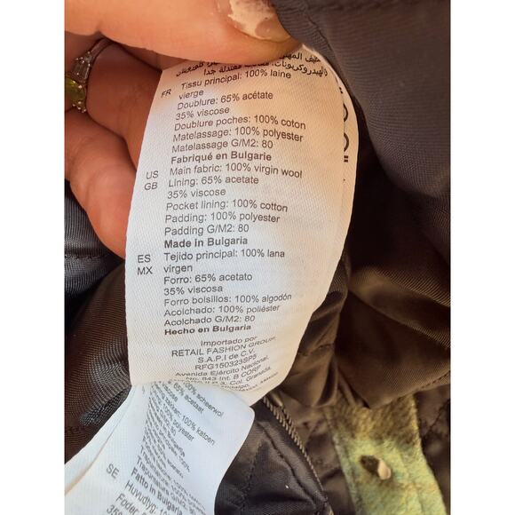 Sandro Blue/Green Jacket Virgin Wool Size Large NWT - Picture 9 of 9